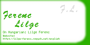 ferenc lilge business card